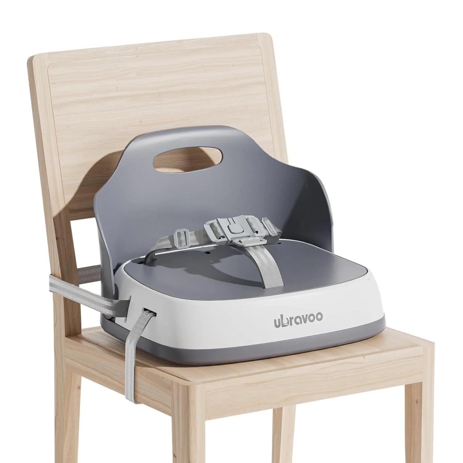 Siège rehausseur portable pour enfants, chaise haute de salle à manger avec harnais de sécurité à 3 