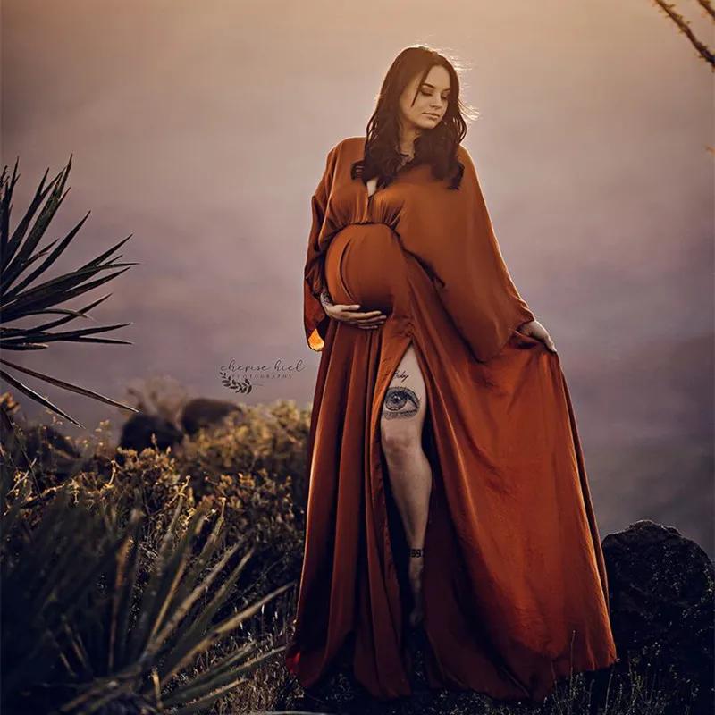 Boho ALTERPhotography Props Robes à col en V, Taille libre, Réglable, Doux, Séance photo de grossess