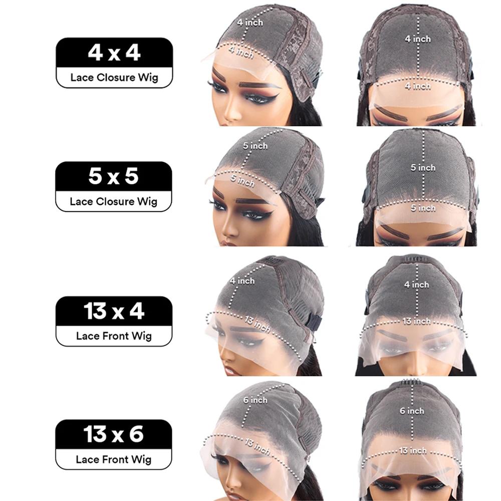 Perruque Brésilienne Naturelle Ondulée pour Femme, Cheveux Humains, 13x4, 13x6, 30 32 Pouces, 4x4, 5