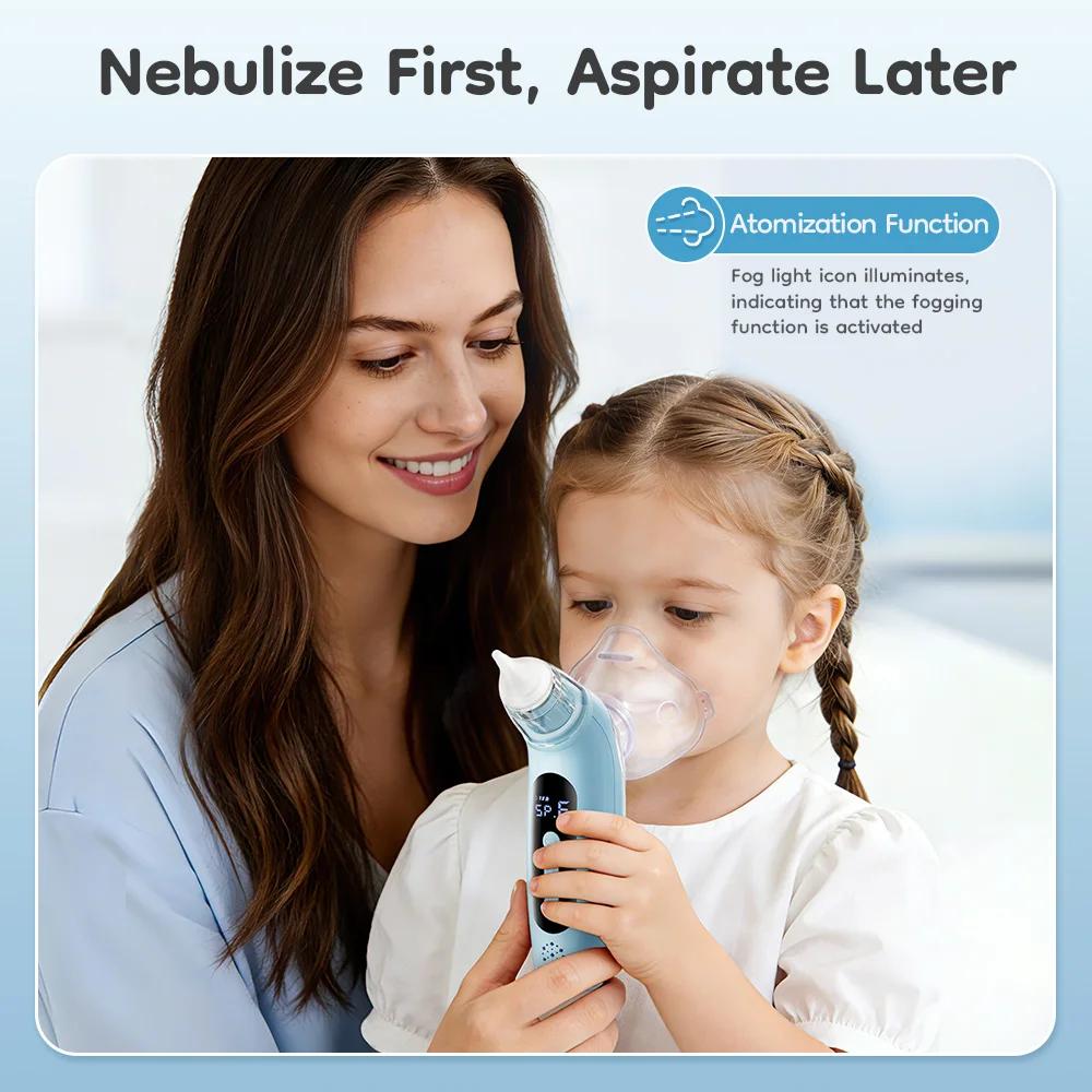 Aspirateur nasal électrique MAMIJOY 2 en 1 avec nébuliseur - 6 modes d'aspiration pour bébé et nettoyeur de nez U95