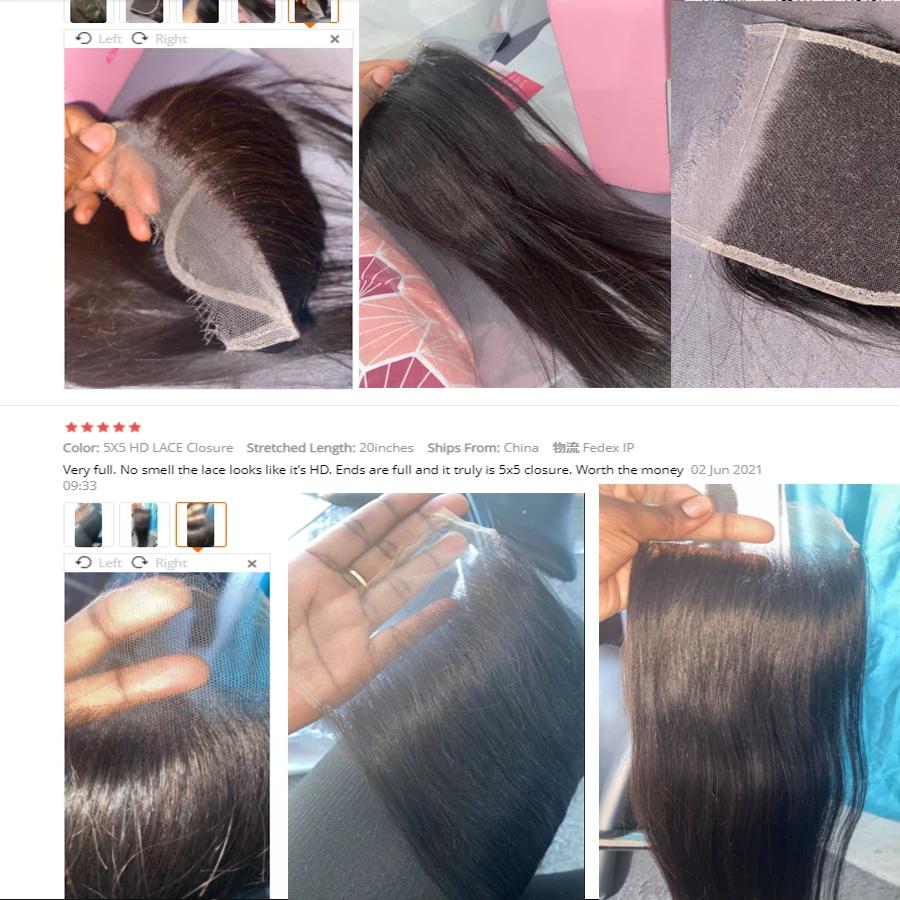 Wow Angel-Perruque de Cheveux Humains Lisses, Fermeture en Dentelle HD, Peaux Fondues, Pre-Plucked, 