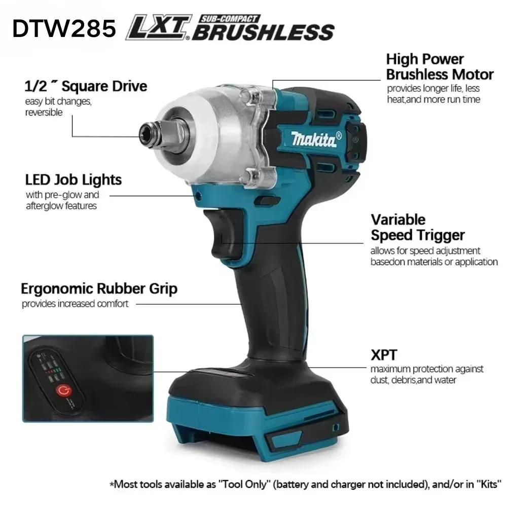 Makita DTW285 clé à chocs à couple élevé, clé à main rechargeable sans fil, outil multifonctionnel à