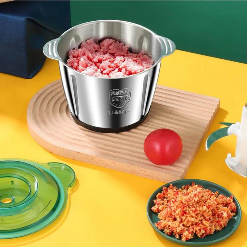 Hachoir à viande électrique 2L, robot culinaire, hachoir en acier inoxydable, Machine légère de cuis