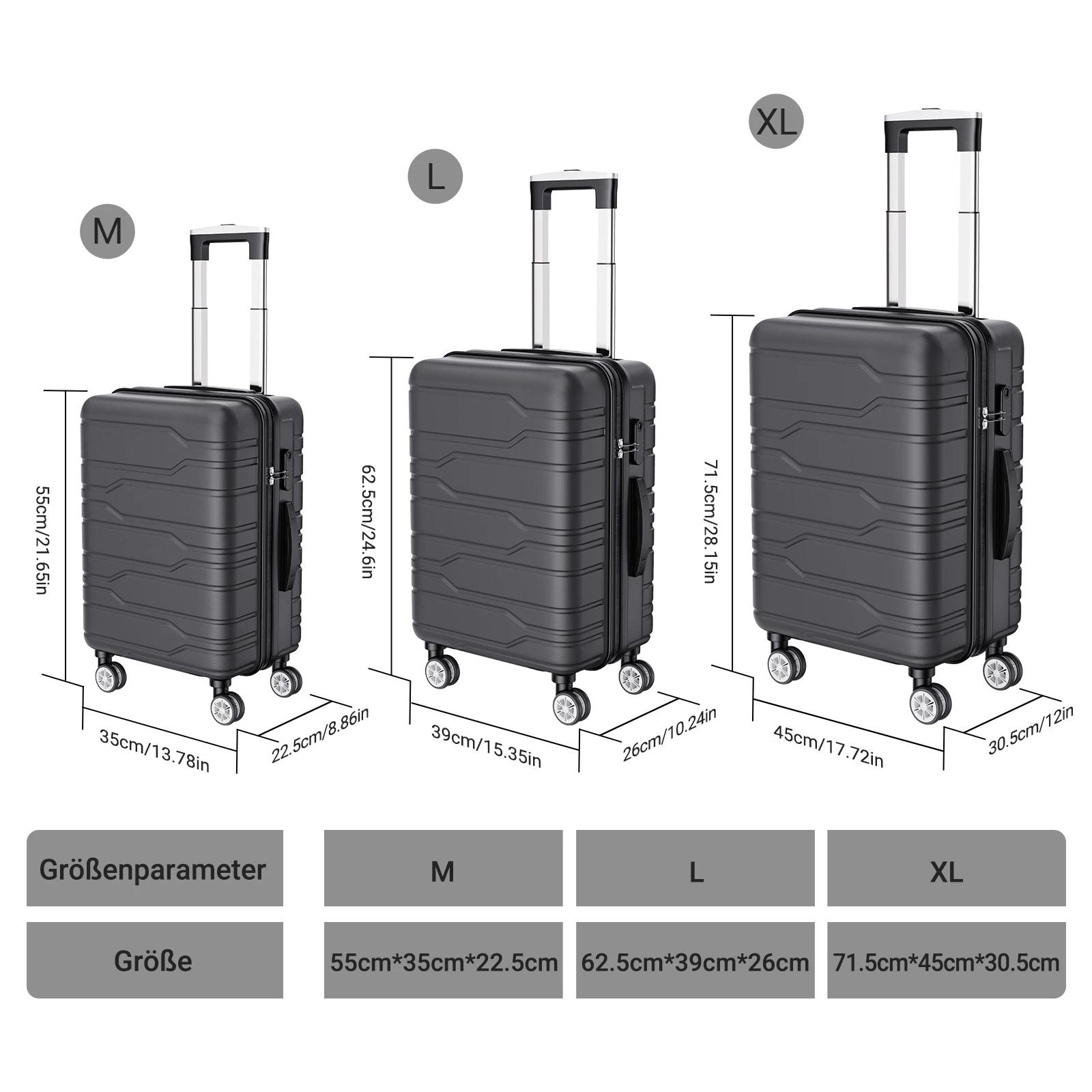 Anajqaqia Ensemble de valises 3 en 1 20 + 24 + 28 pouces, avec serrure TSA et 360 °   Roues et balan
