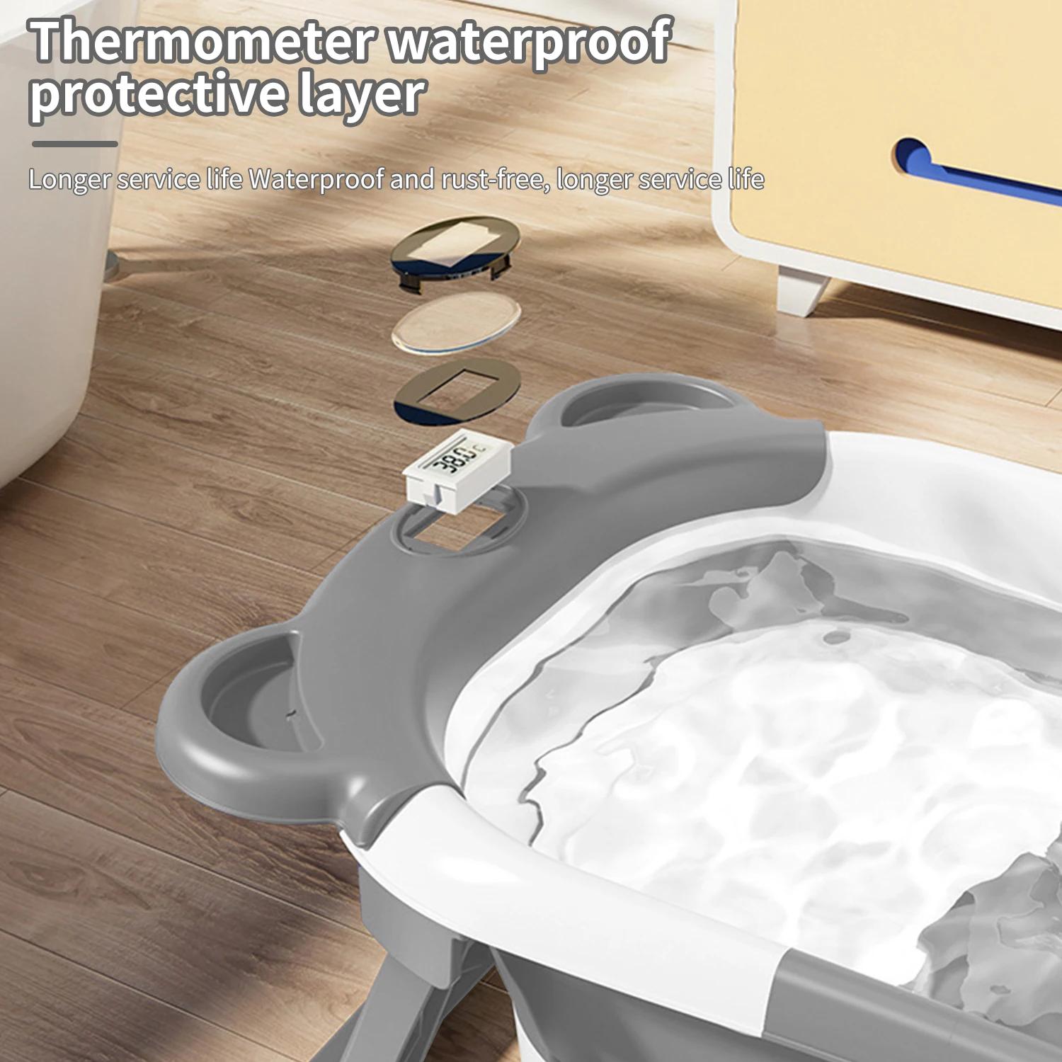 Baignoire pliable pour bébé avec thermomètre et tapis de bain doux, baignoire écologique pour nouvea