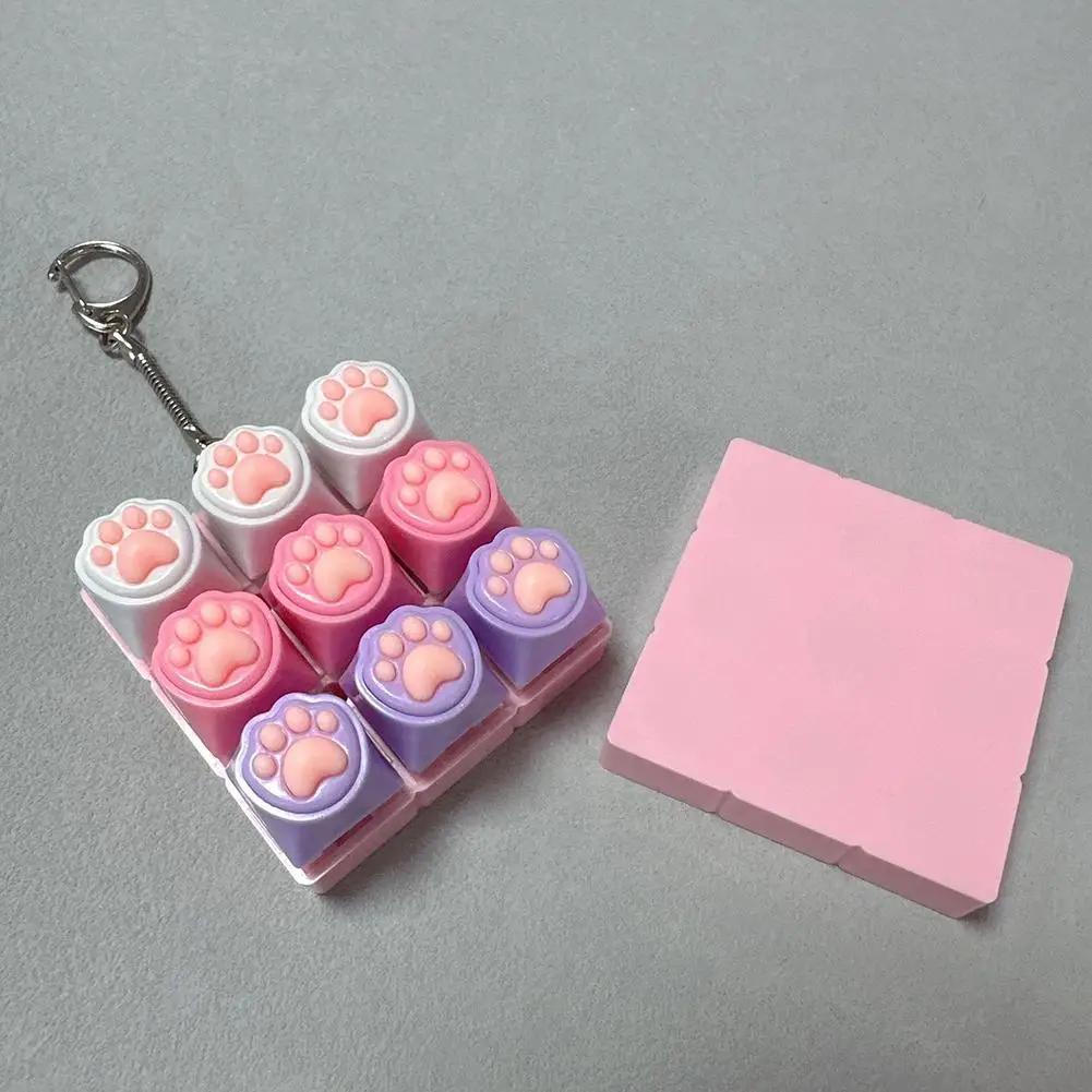 Clavier Fidget jouets LED cristal Keycap porte-clés soulagement du Stress doigt Gadget décompression