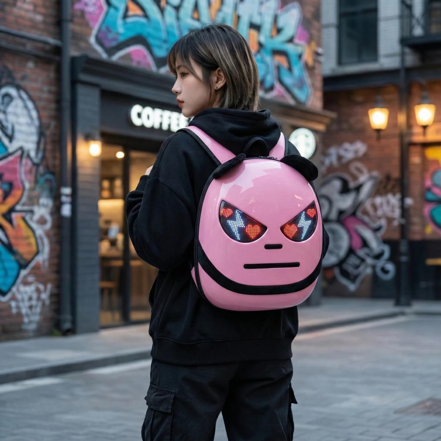 Sac à dos LED intelligent avec écran Programmable, affichage Pixel Art, coque rigide, sac de voyage 