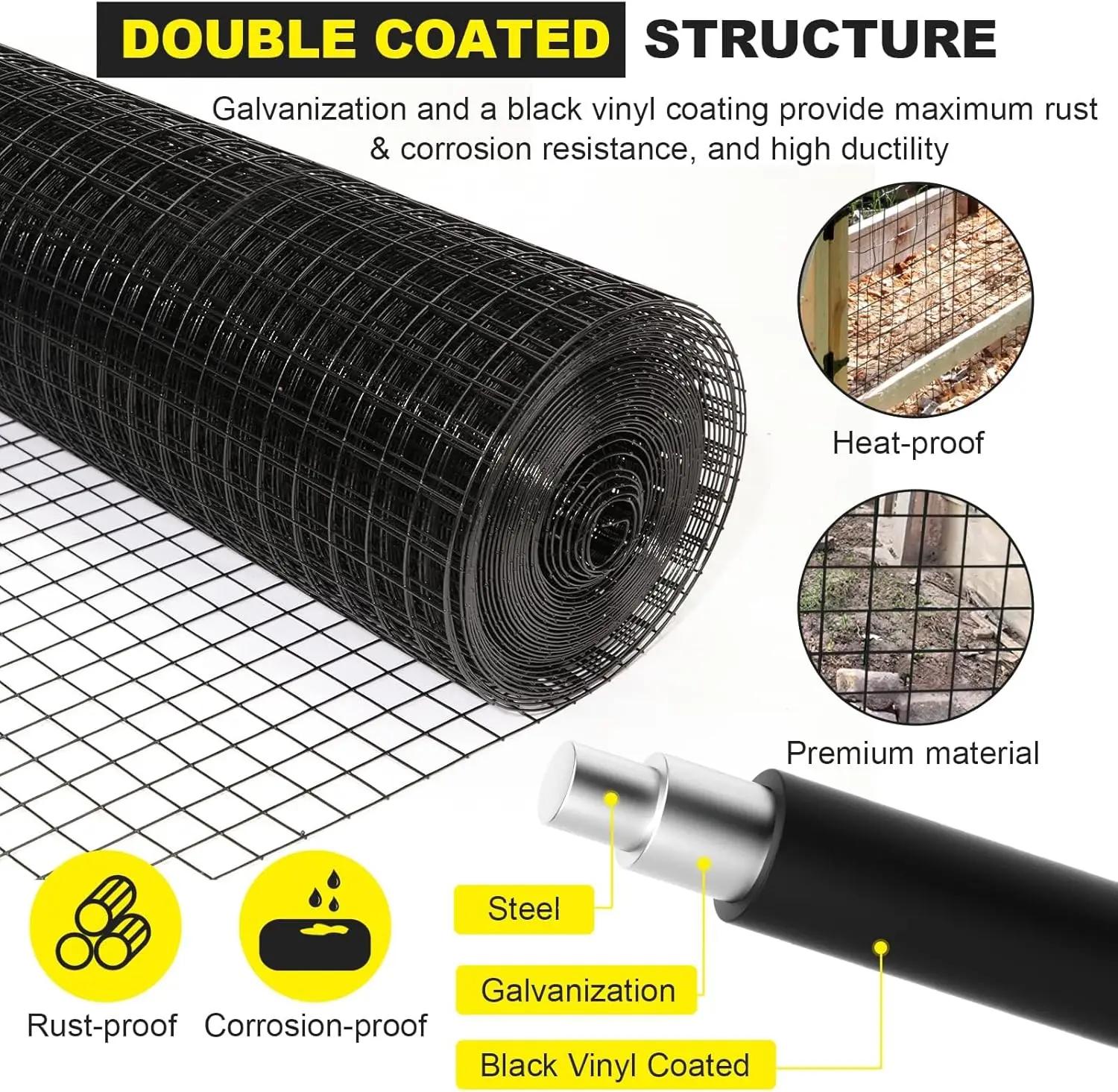 Grille métallique soudée robuste – Acier galvanisé de 36 po x 50 pieds, grilles de 2 po x 3 po (coup