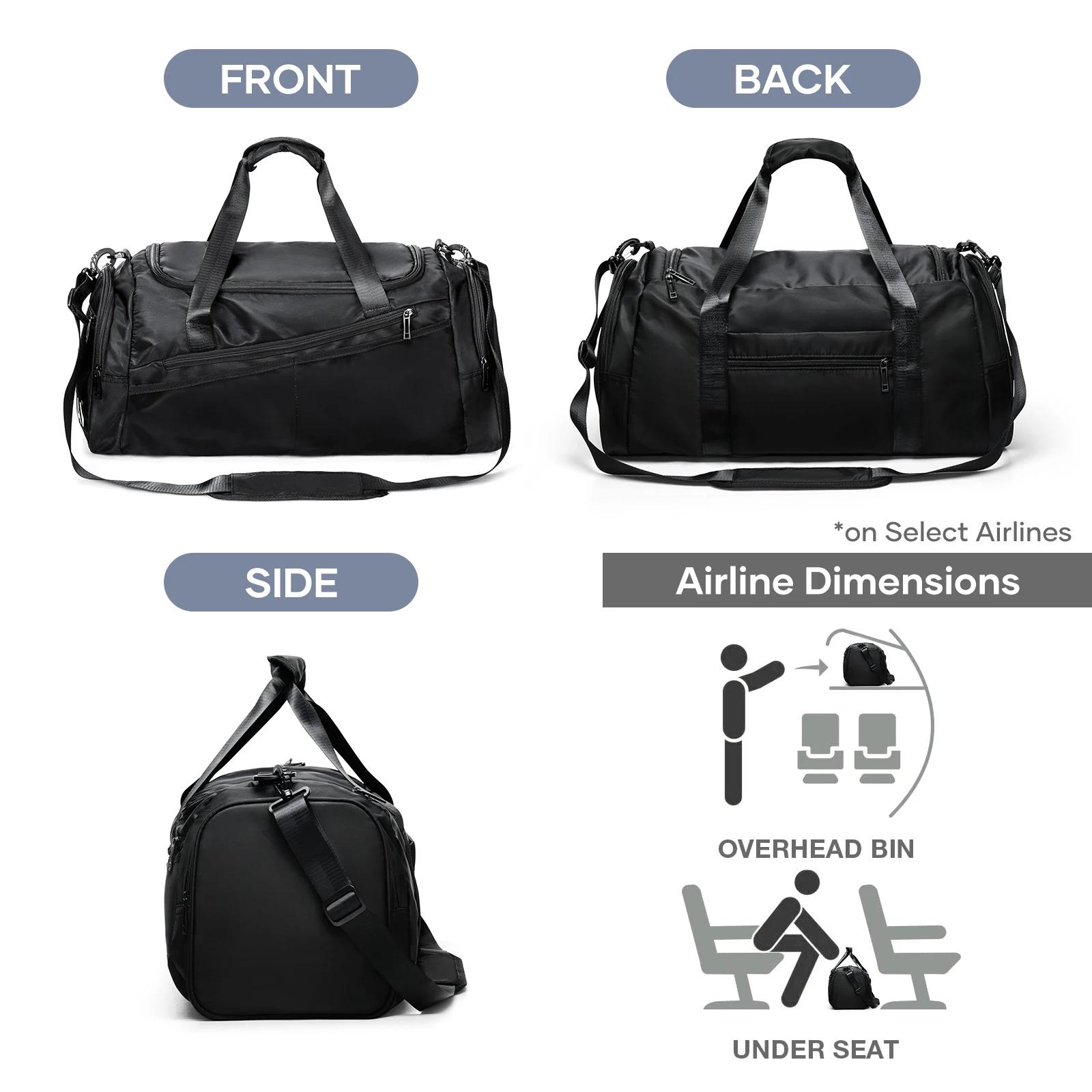 Sac de sport sac polochon de voyage avec poche humide et compartiment à chaussures pour hommes femme