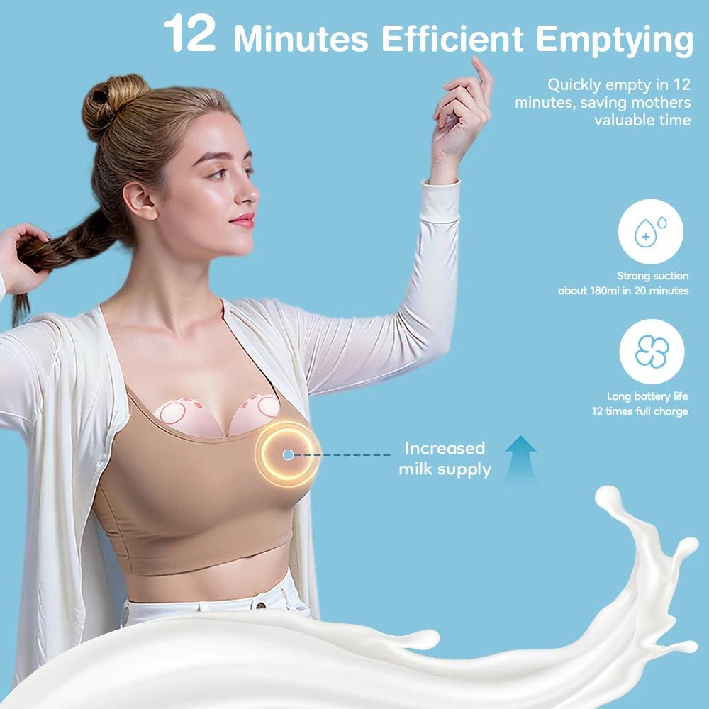 MAMIJOY Tire-lait électrique portable 3 modes de mémoire intelligents 12 niveaux de succion ≤35dB Fa
