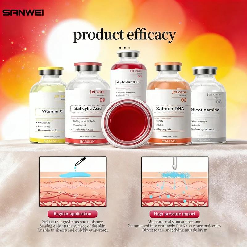 Ampoules à Jet d'acide hyaluronique, sérum pour le visage, Astaxanthine, Peptide de cuivre, collagèn