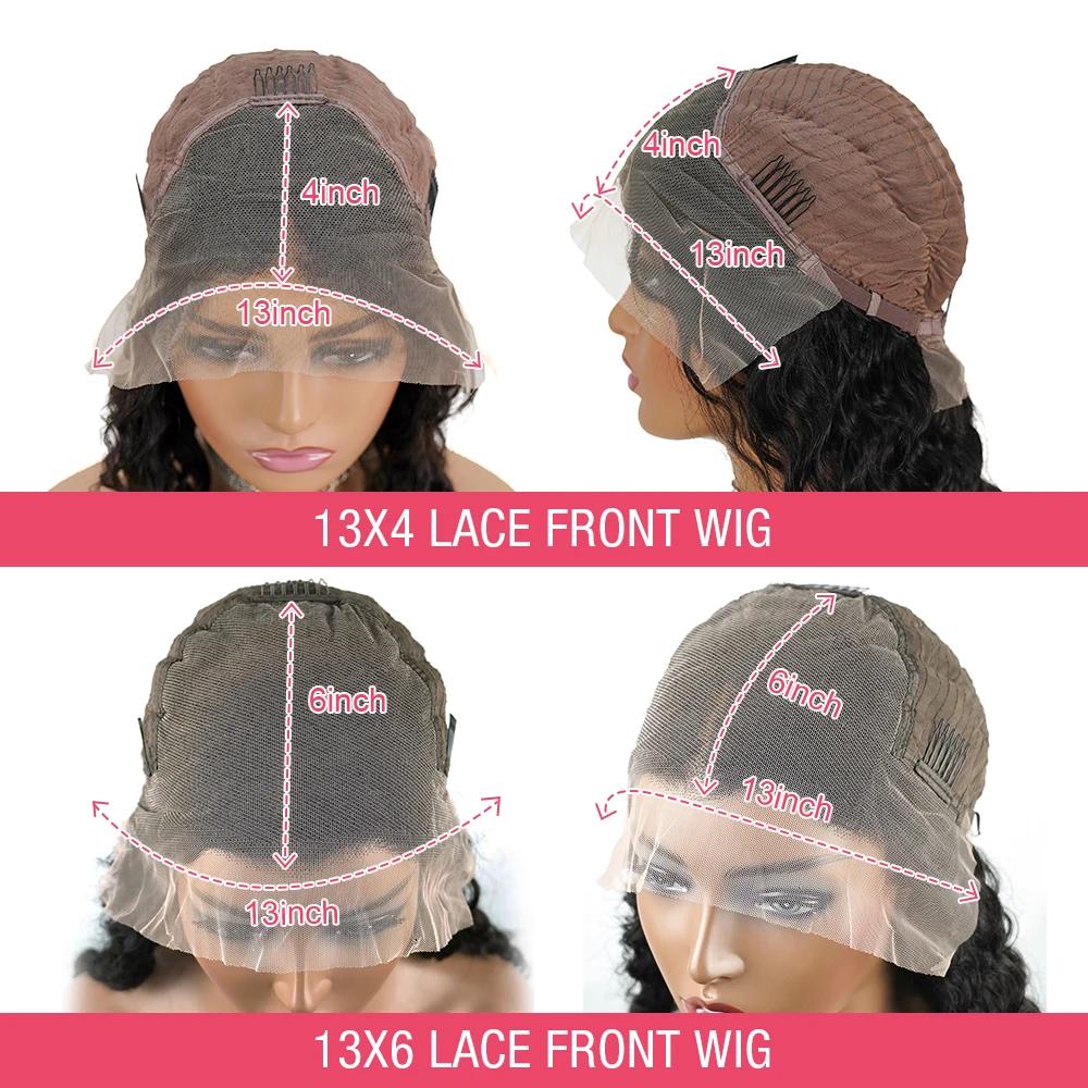 Perruque Lace Front Wig sans colle naturelle, cheveux lisses HD, 13x6, 13x4, pre-plucked, 30 38 pouc