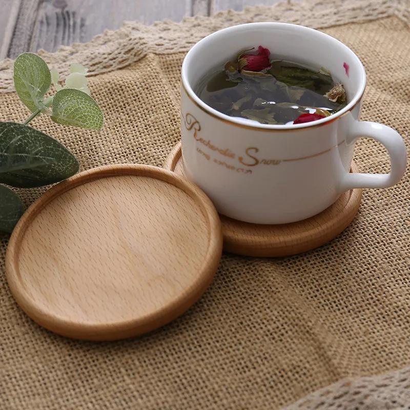 Sous-verres en bois de noyer de 8,8 cm pour verres et tasses, tapis de tasse en bois ronds et carrés