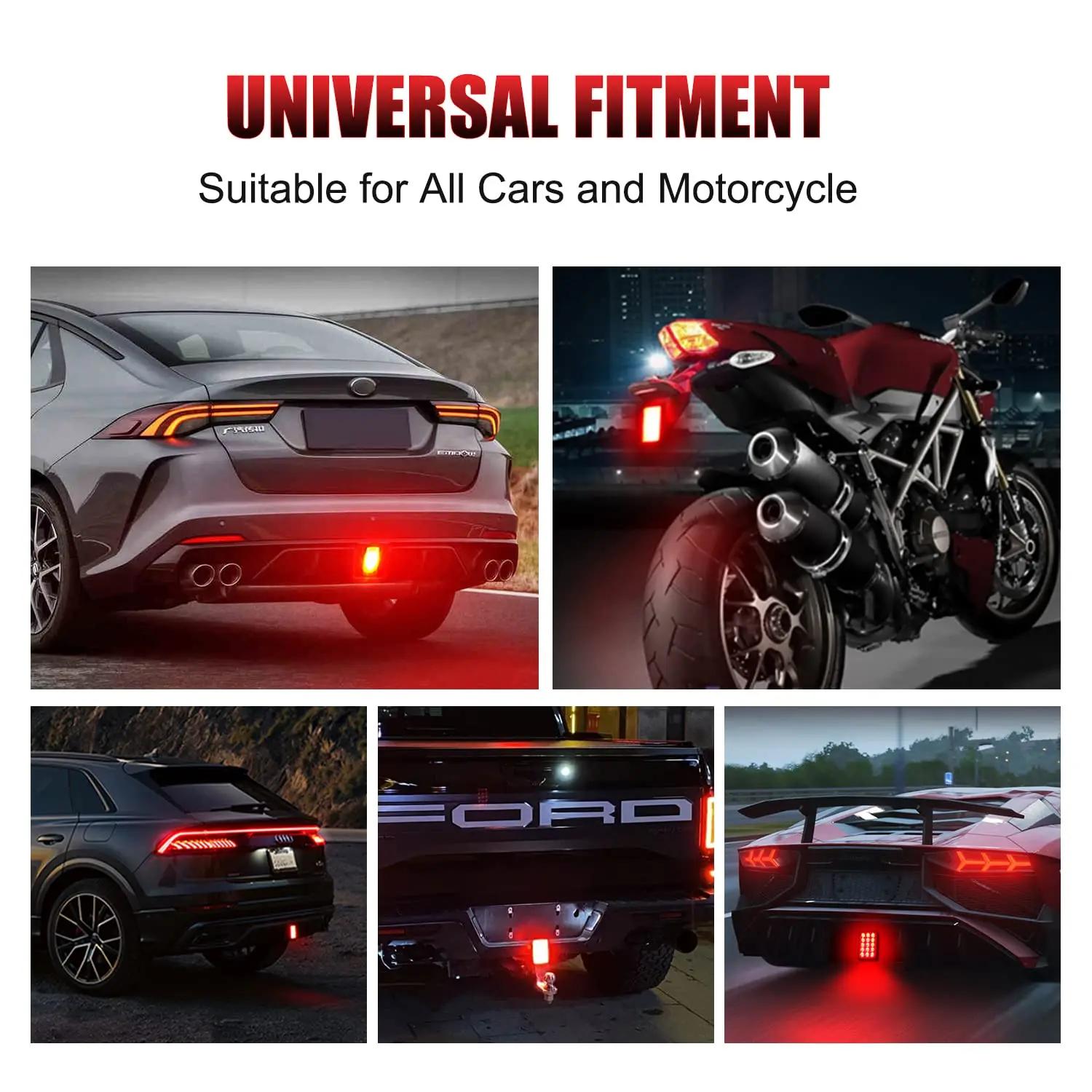 F1 Style feux pilotes de frein Led 12V 15led feux arrière Auto Flash avertissement arrêt inverse feu