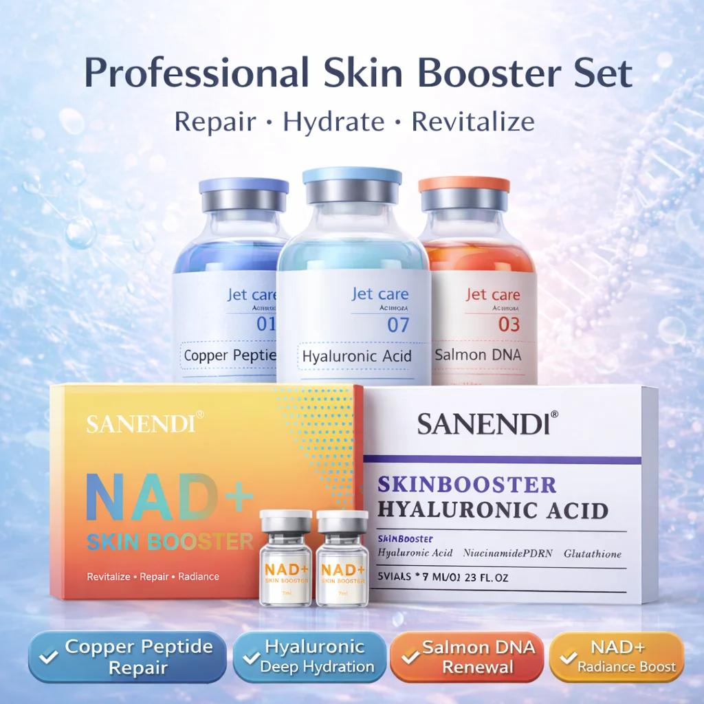Sérum ADN de saumon NAD+ Sanendi, essence de peptide de cuivre, acide hyaluronique, booster de peau,