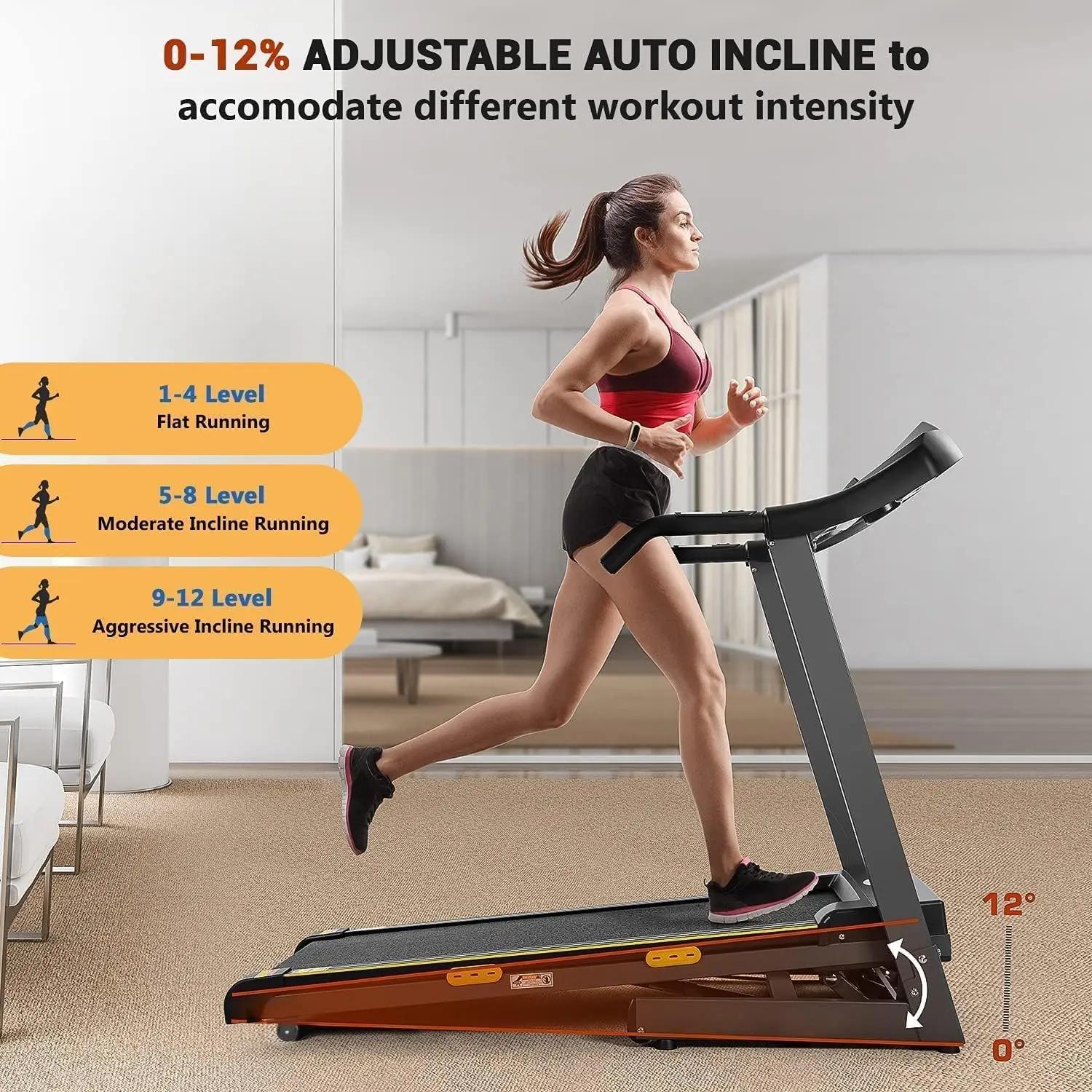 Tapis roulant électrique pliable avec inclinaison automatique, machine de course, 17 en effet, 2,5 H