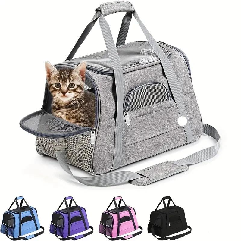 Porte-animaux pour chats de grande et moyenne taille, porte-animaux à côtés souples pour chats et ch