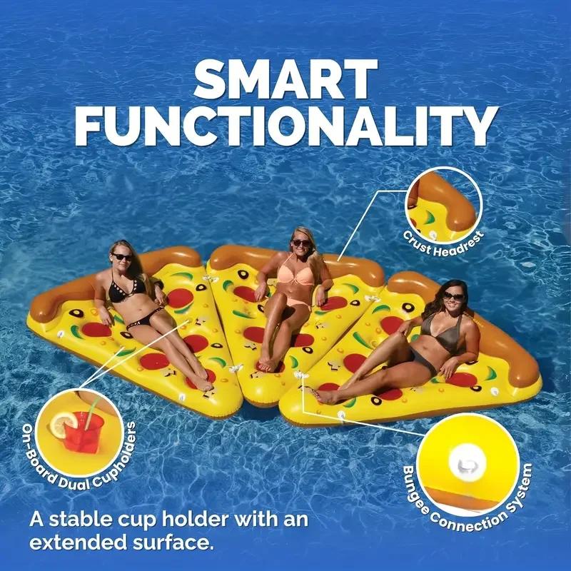 Matelas gonflable flottant de piscine de Pizza géante chaude anneau de natation cercle île eau fraîc