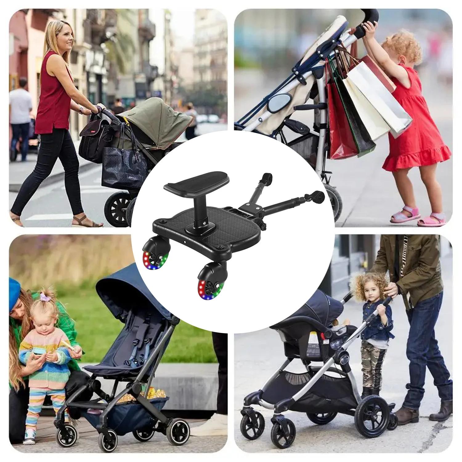 Universal Stroller Board Standing with Detachable Seat Pedal & 360 ° Wheel Kids Ride Board Load 25kg
