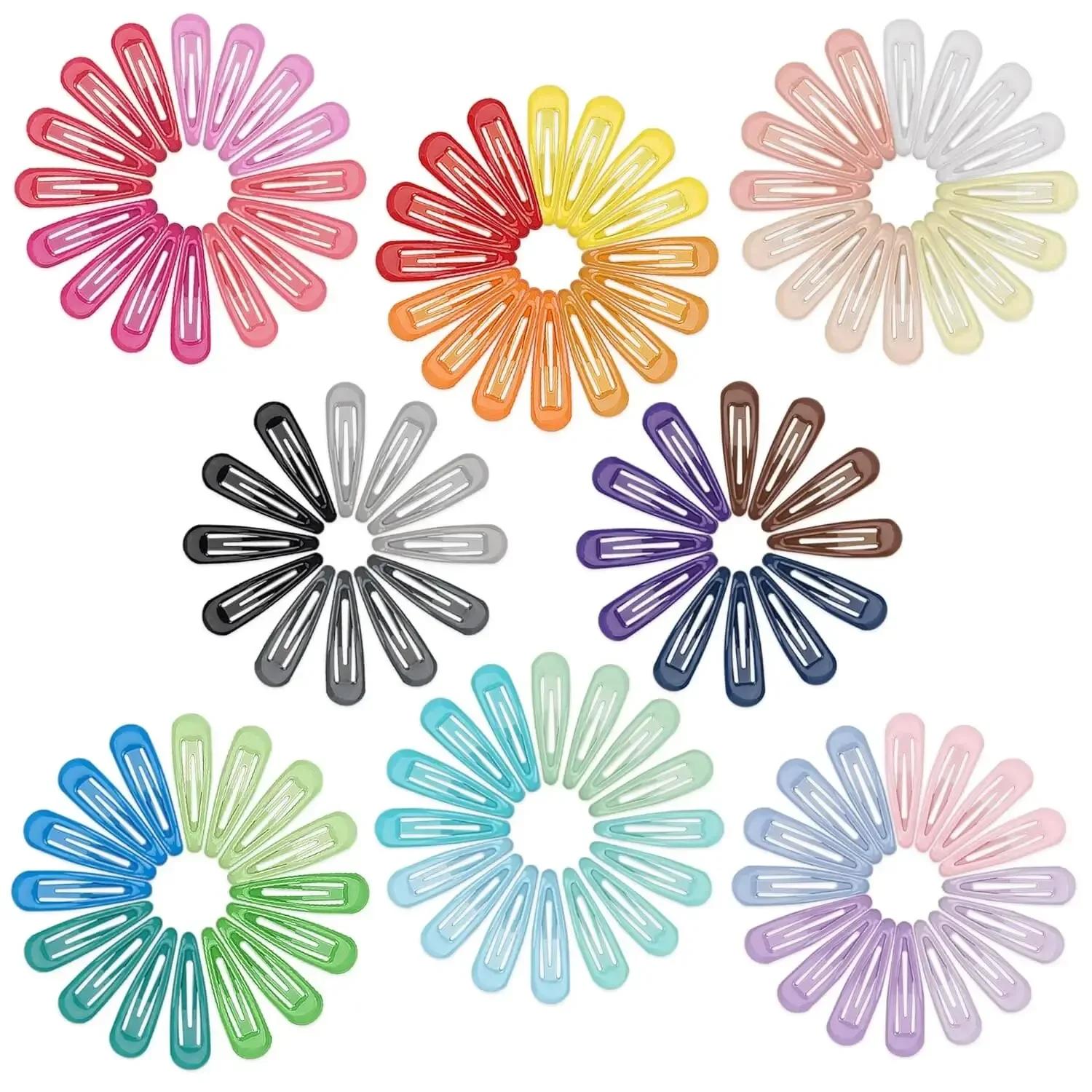 50 pièces pinces à cheveux couleur bonbon brillant 2 pouces sans glissement épingles à cheveux en mé