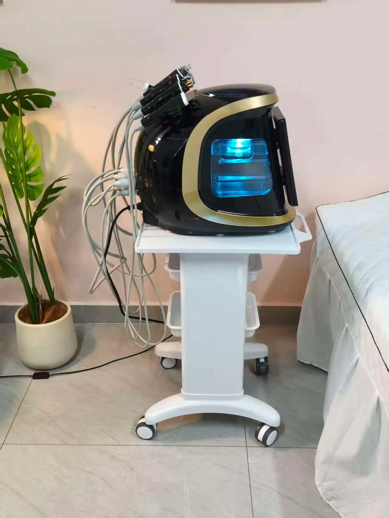Appareil professionnel intelligent d'analyse de la peau du visage bleu glace, rajeunissement ultraso