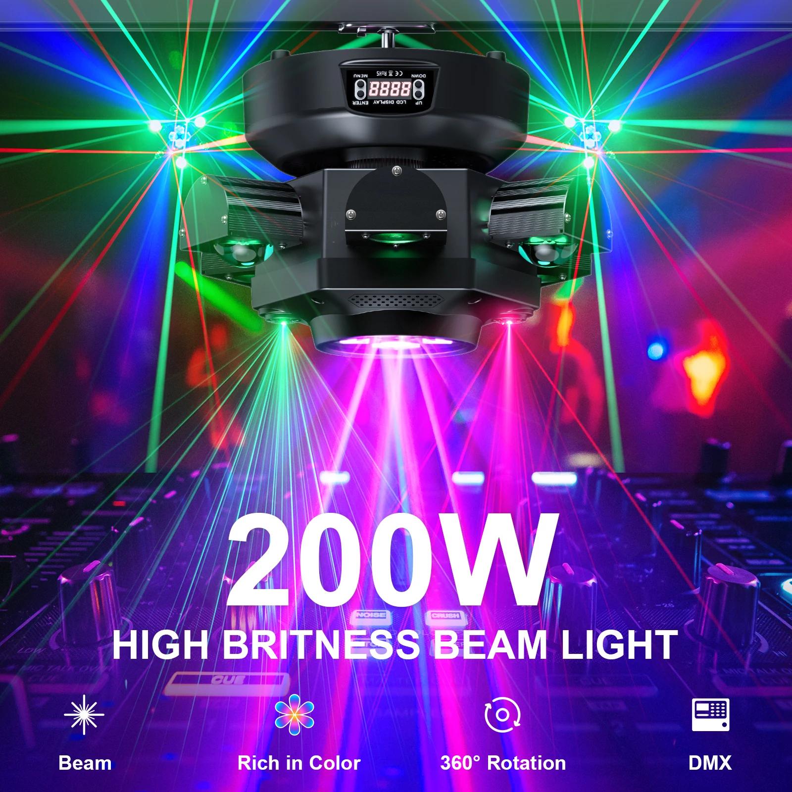 Leleght 200W RGBW 4 en 1 effet de lumière et effet étoilé contrôlé DMX512 activé par le son et maîtr