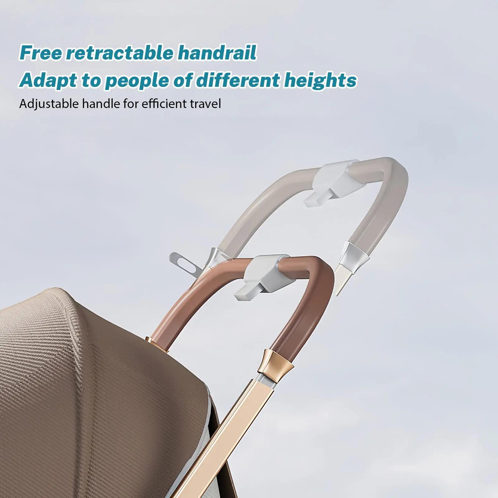 Poussette de luxe pour bébé, Portable, voyage, pliable, paysage haut, cadre en aluminium, voiture pl