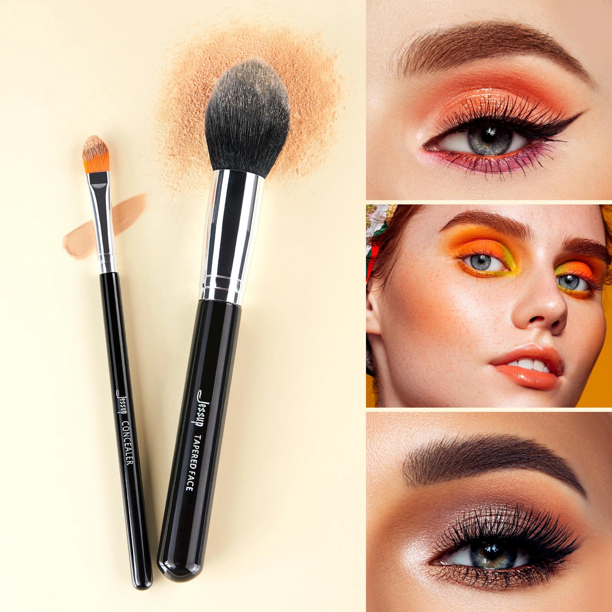 Jessup – ensemble de pinceaux de maquillage professionnels, 15 pièces, poudre de maquillage, fond de