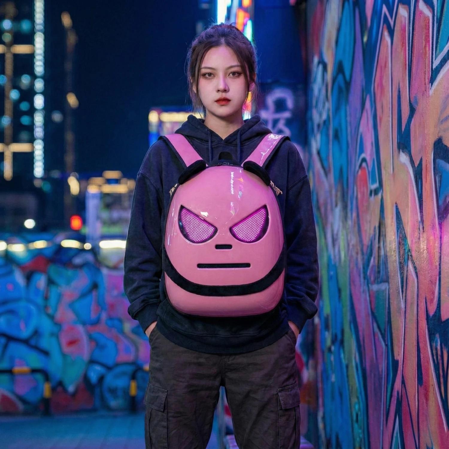 Sac à dos LED intelligent avec écran Programmable, affichage Pixel Art, coque rigide, sac de voyage 
