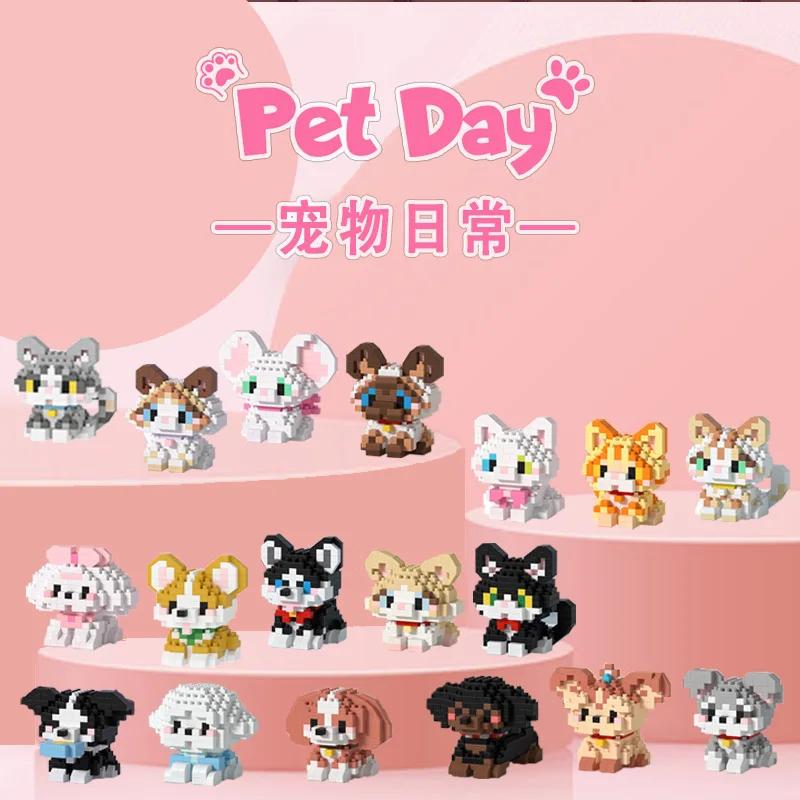 18 nouveaux poupées d'animaux chat et chien, blocs de construction éducatifs pour enfants, jouets ad