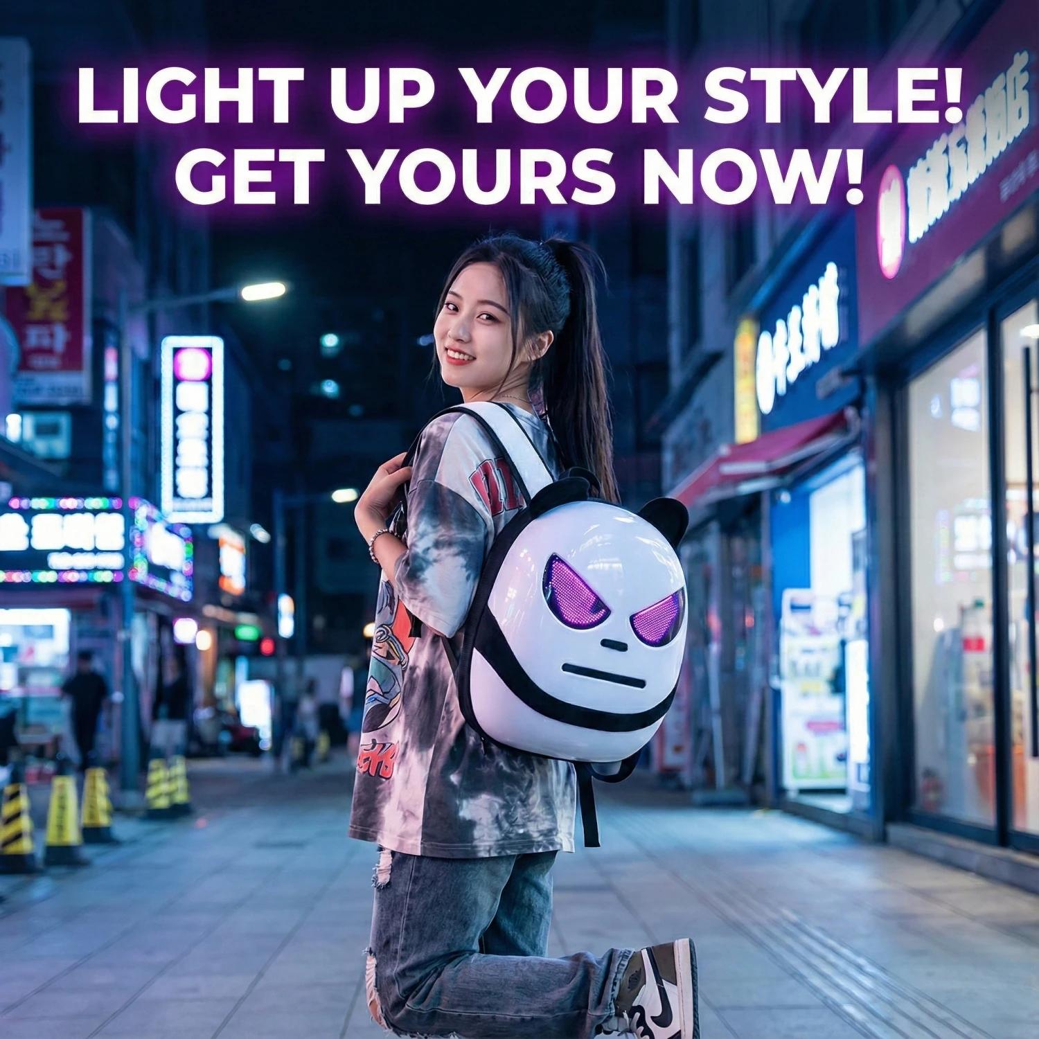 Sac à dos LED intelligent avec écran Programmable, affichage Pixel Art, coque rigide, sac de voyage 
