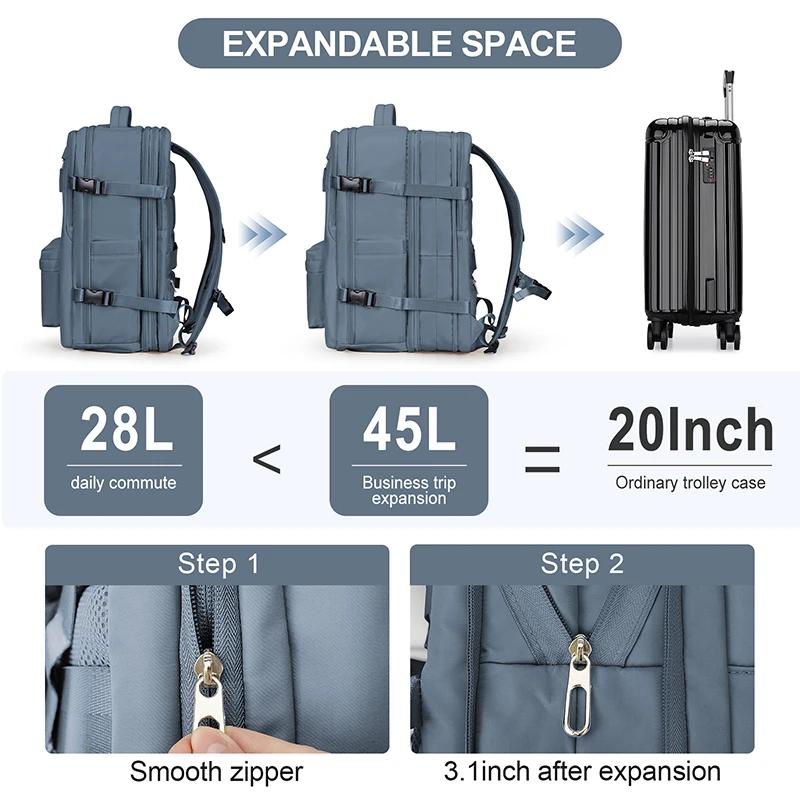 Sac à dos de voyage Extra Large pour hommes et femmes, sac à dos de transport évolutif approuvé par 