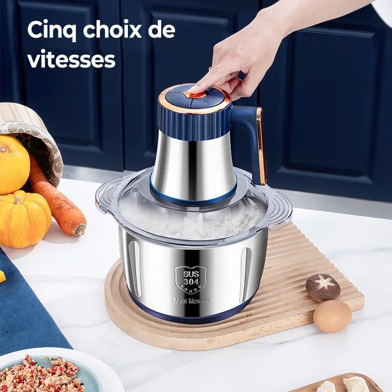OWJHE hachoir à viande électrique 5L broyeur alimentaire en acier inoxydable trancheuse de légumes m