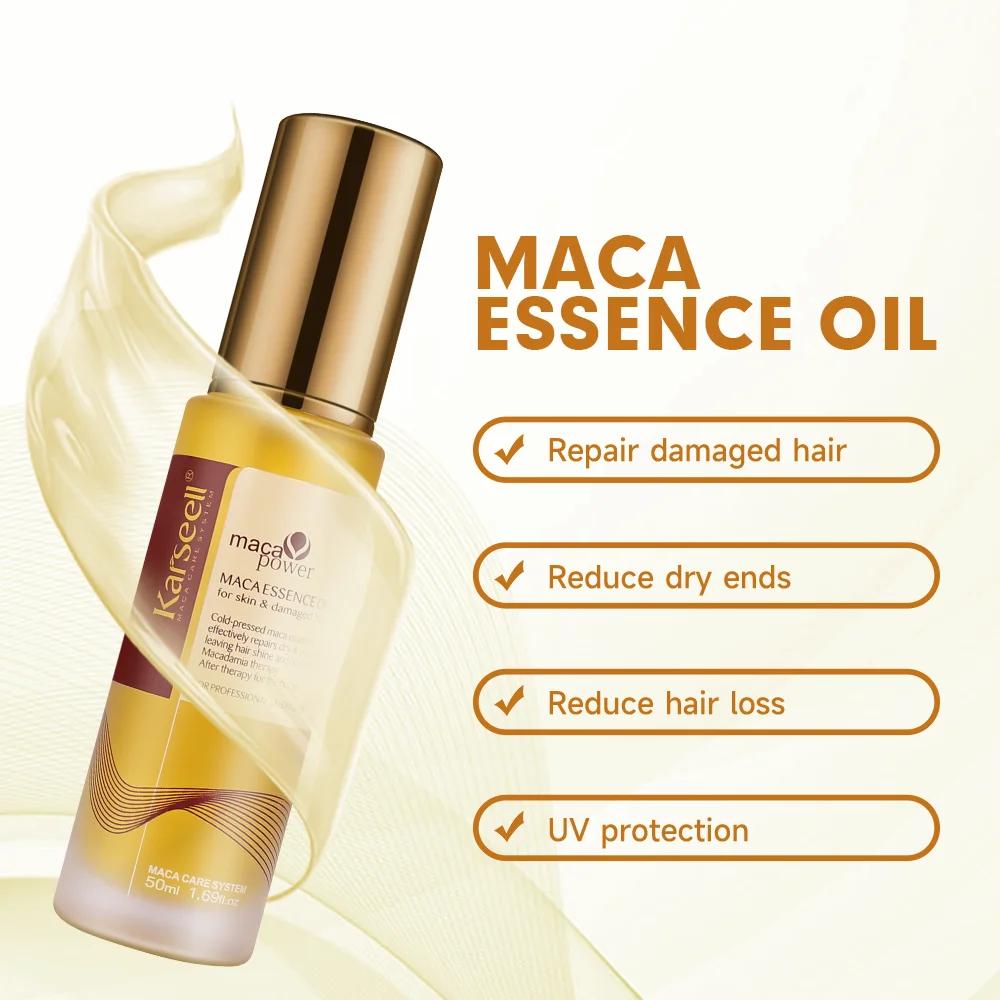 Karseell 50ml huile d'argan marocaine pour la guérison des cheveux pressé à froid huile d'argan sans