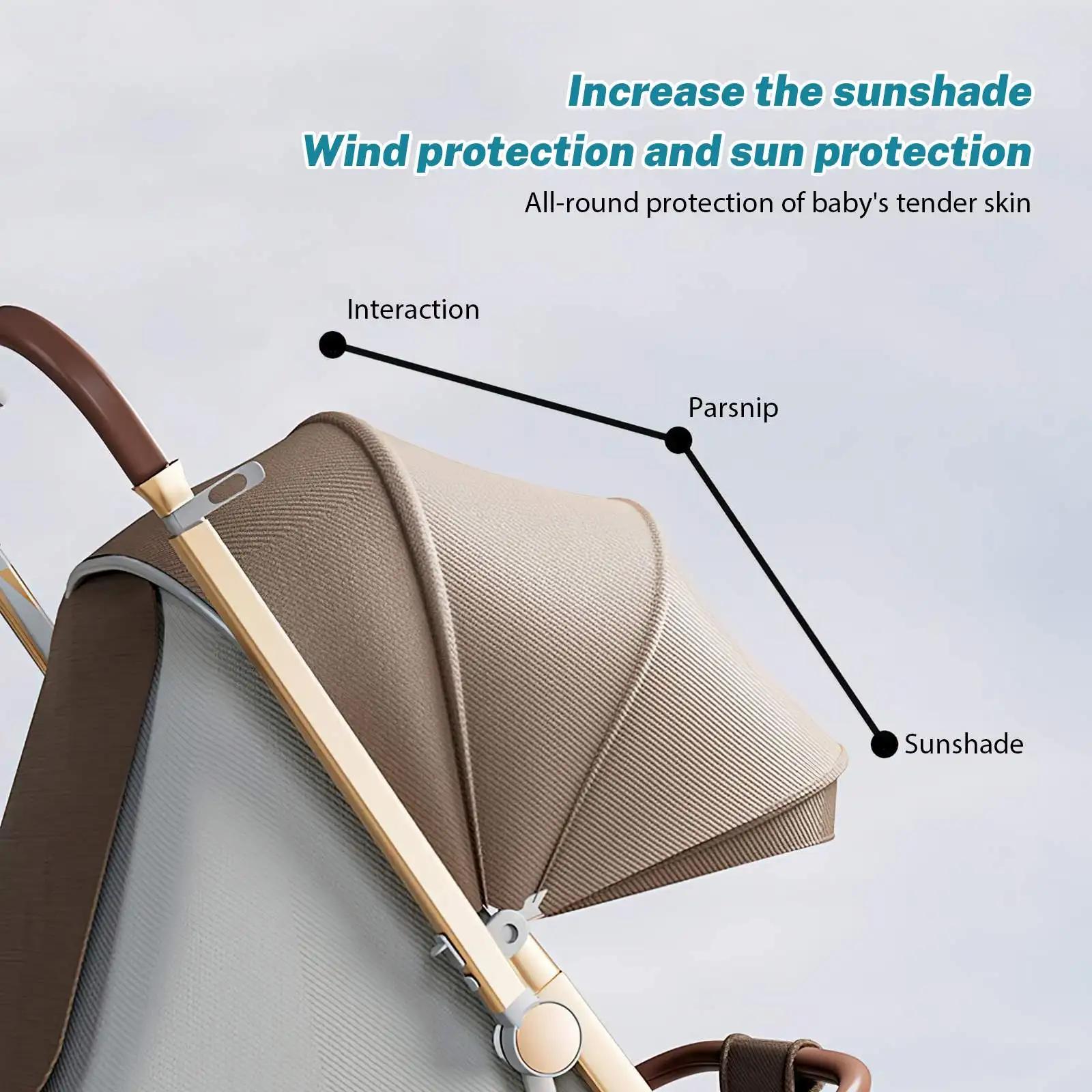 Poussette de luxe pour bébé, Portable, voyage, pliable, paysage haut, cadre en aluminium, voiture pl