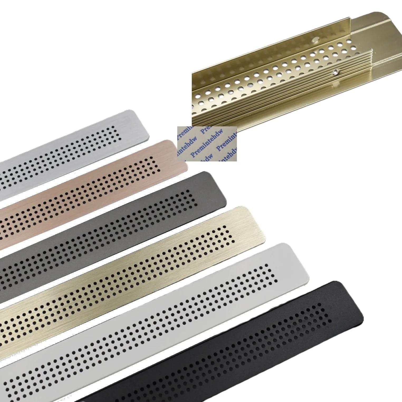 Grille d'aération rectangulaire en aluminium pour meubles, couvercle de ventilation avec petits trou