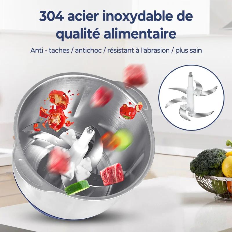 OWJHE hachoir à viande électrique 5L broyeur alimentaire en acier inoxydable trancheuse de légumes m