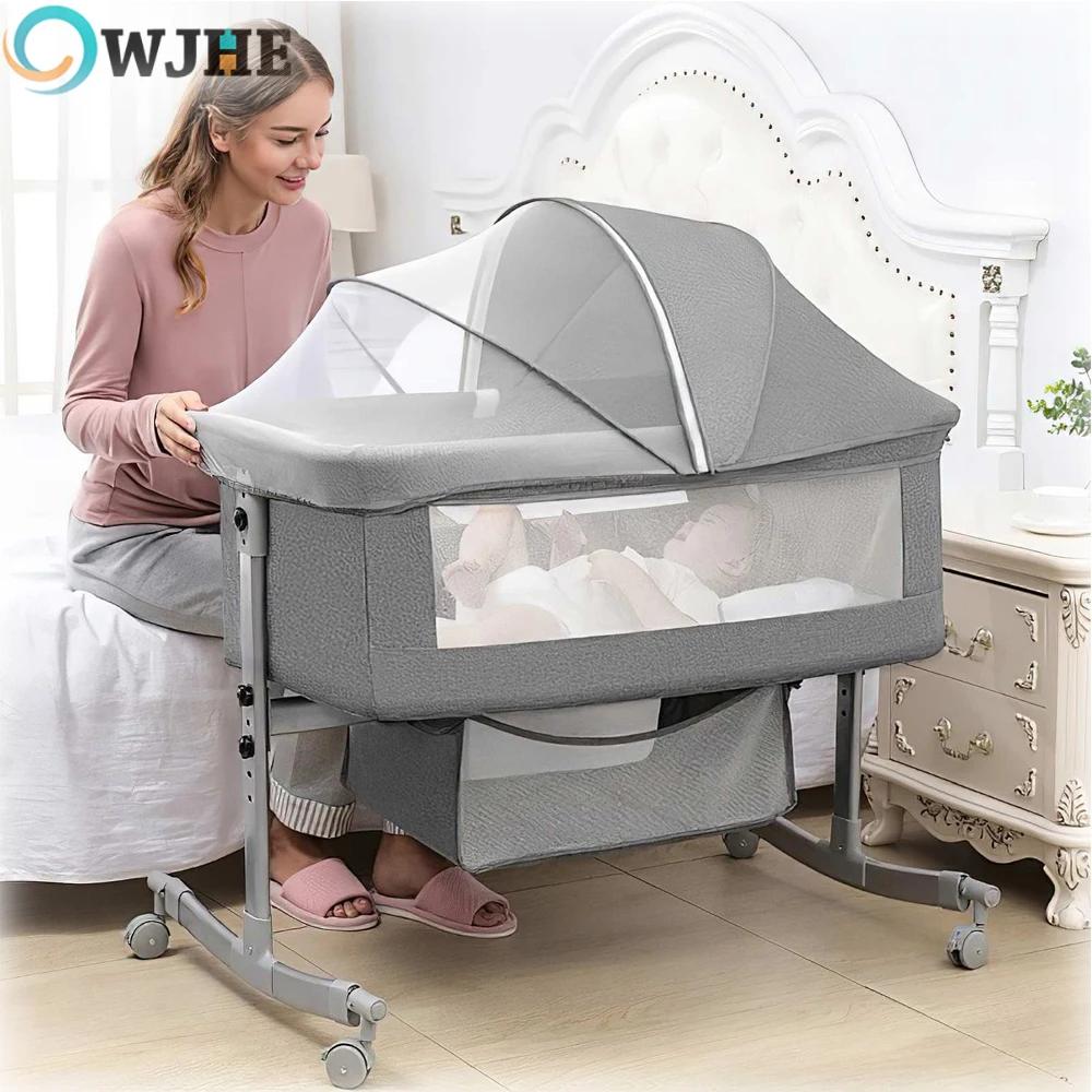 Lit bébé 3 en 1, lit d'appoint, parc pour bébé, 0-3 ans, multifonction, pliable et relevable, avec m