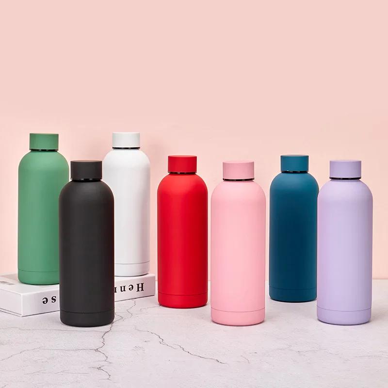 Bouteille isolée de 750ml, pichet en acier inoxydable de couleur unie avec couvercle, tasse à café g