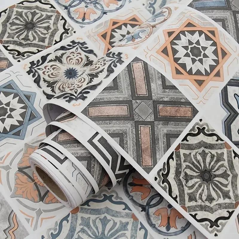 Carrelage 3D étanche armoire papier peint décor à la maison meubles vinyle mur auto-adhésif PVC papi
