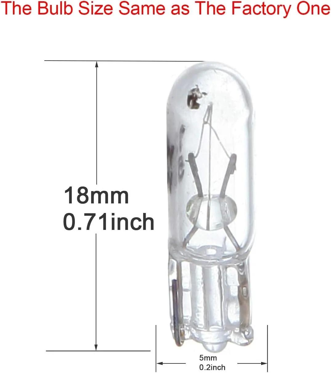 100 pièces T5 ampoule en verre tableau de bord de voiture feu stop lampe phares lampe 1.2W 12V voitu