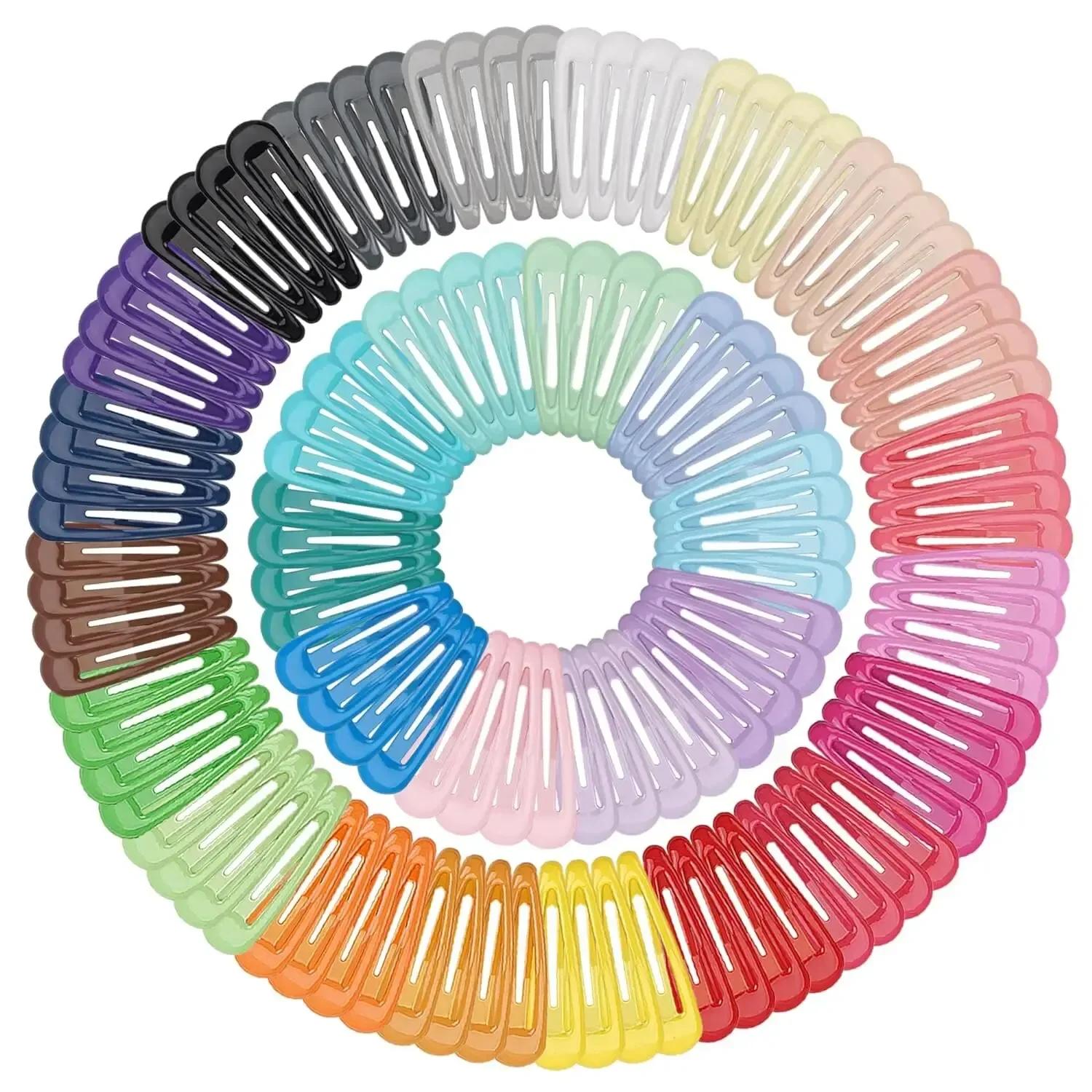 50 pièces pinces à cheveux couleur bonbon brillant 2 pouces sans glissement épingles à cheveux en mé
