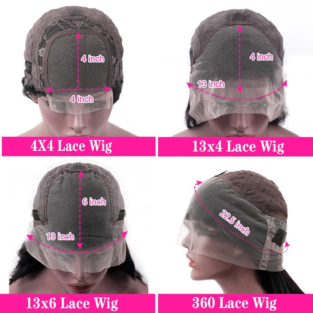 Perruque Lace Closure Wig Body Wave Naturelle Transparente, Cheveux Humains, 13x4, 13x6, 30, 32, 34,