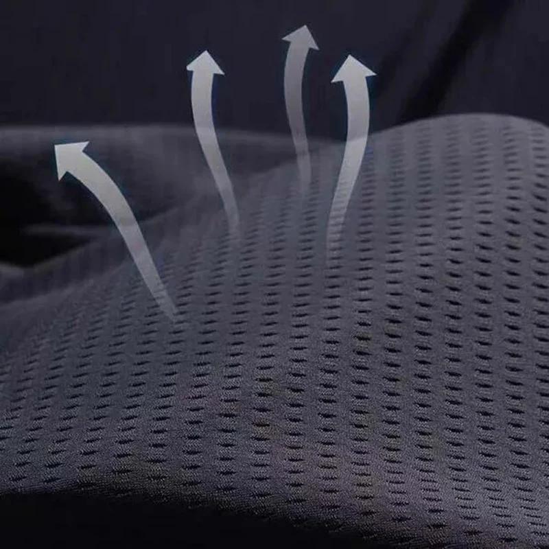 Pantalon en soie glacée ajouré pour hommes, maille respirante, décontractée, fine, à séchage rapide,
