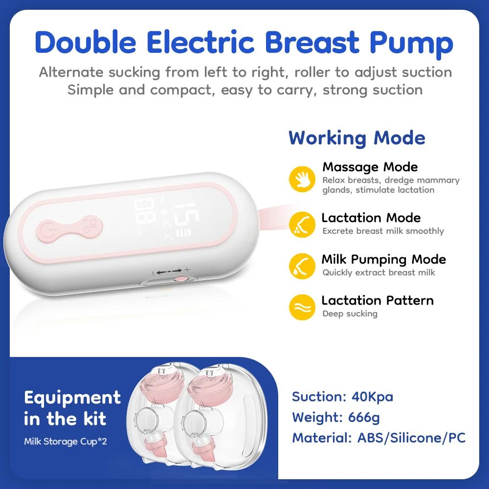 MAMIJOY AV66 tire-lait Portable à faible bruit tire-lait avec 4 Modes 15 niveaux Double tire-lait él