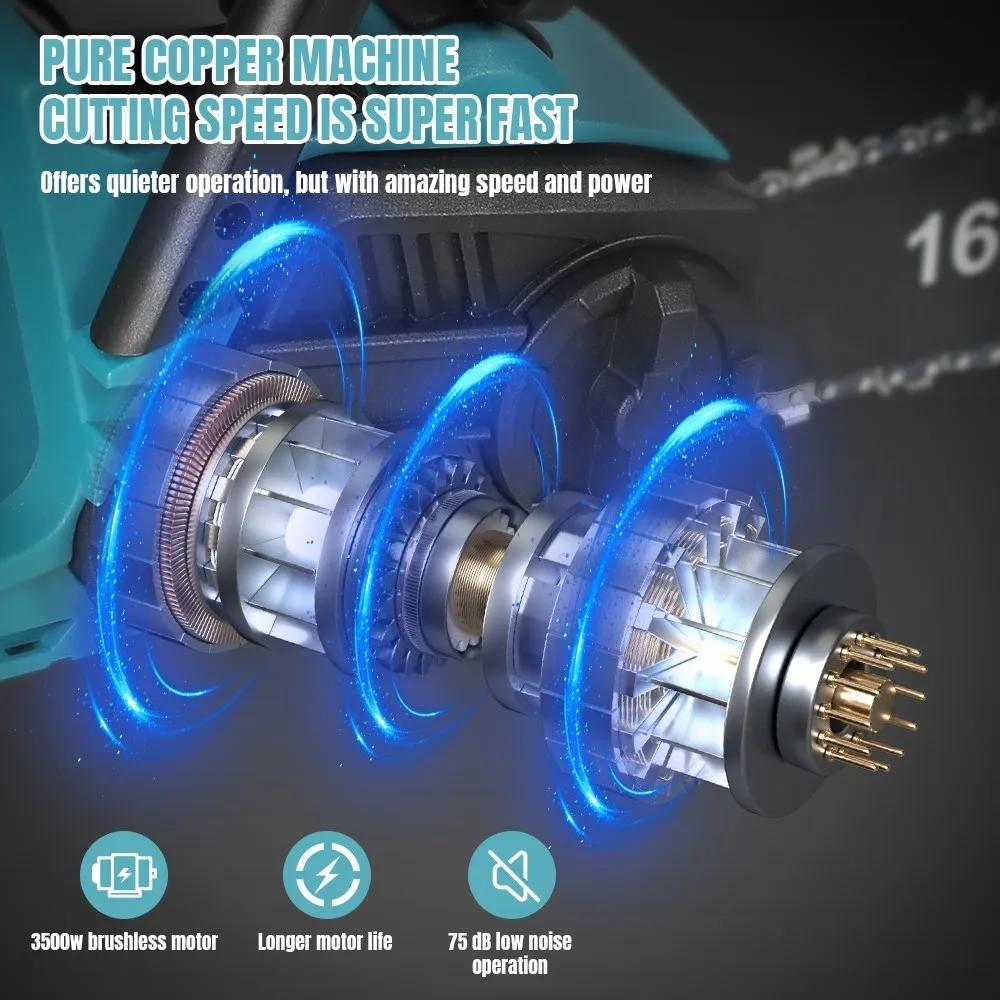 Makita – tronçonneuse électrique sans balais de 16 pouces, outil électrique pour le travail du bois,