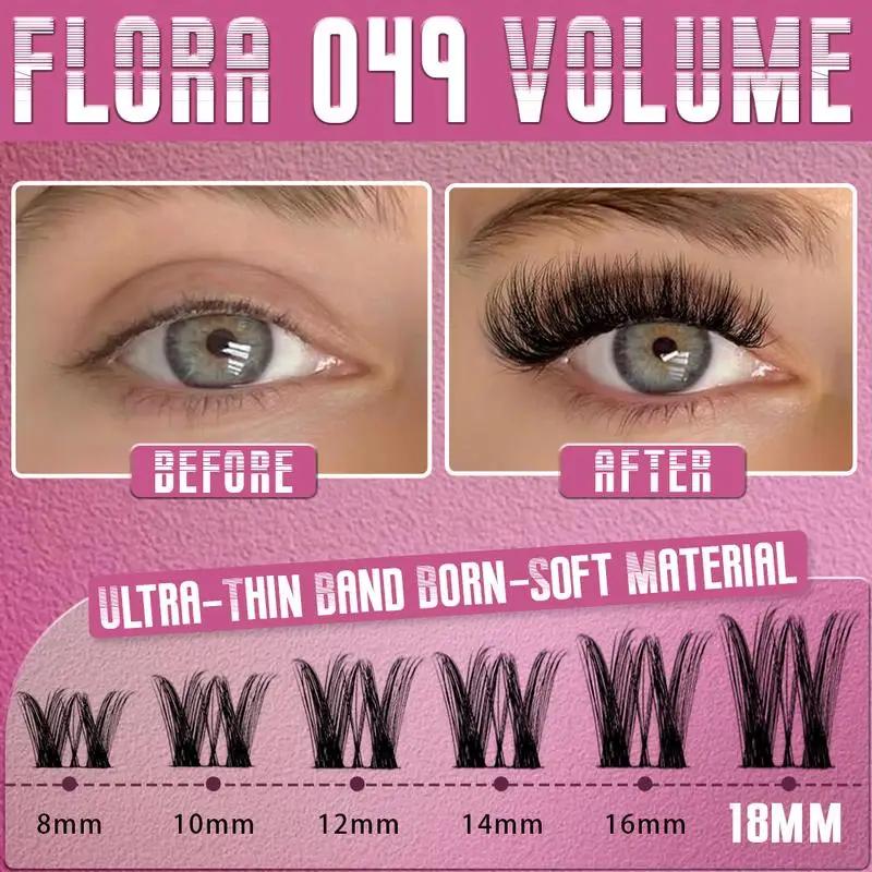 UCoolMe bricolage Extension de cils flore 0.05mm D Curl fait à la main 8-18mm naturel large portée v