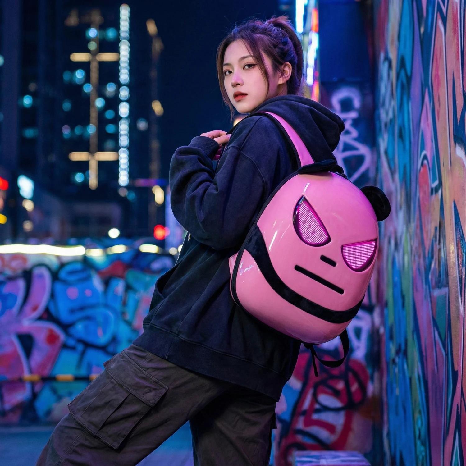 Sac à dos LED intelligent avec écran Programmable, affichage Pixel Art, coque rigide, sac de voyage 
