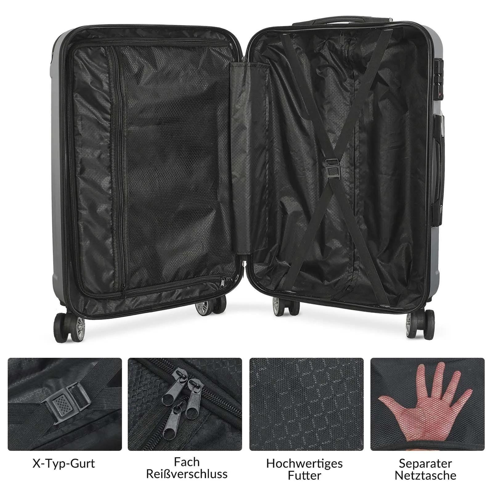 Anajqaqia Ensemble de valises 3 en 1 20 + 24 + 28 pouces, avec serrure TSA et 360 °   Roues et balan