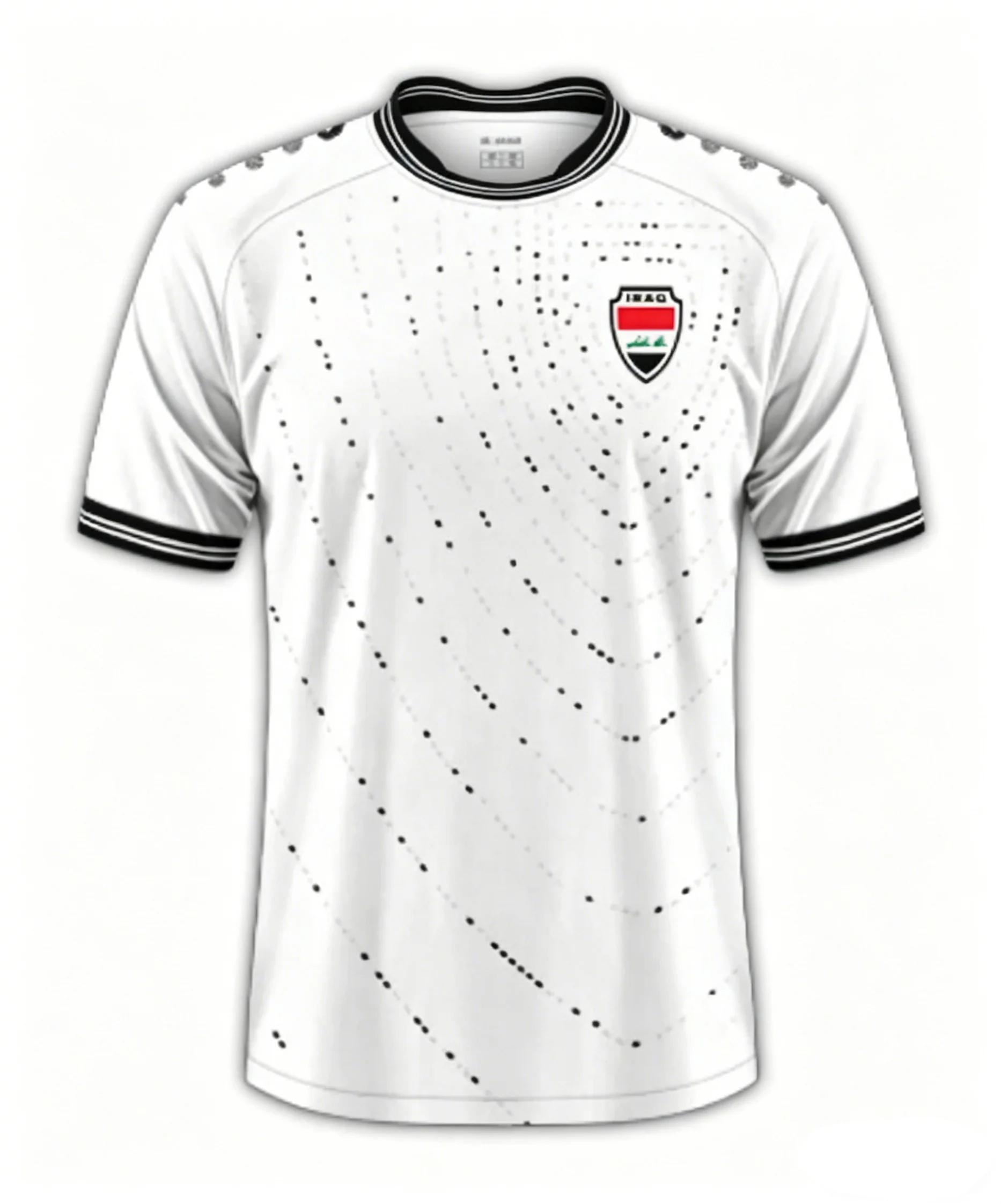 Maillot de football domicile et extérieur Iraq Style 2026, motif vagues à pois blancs verts, pour le
